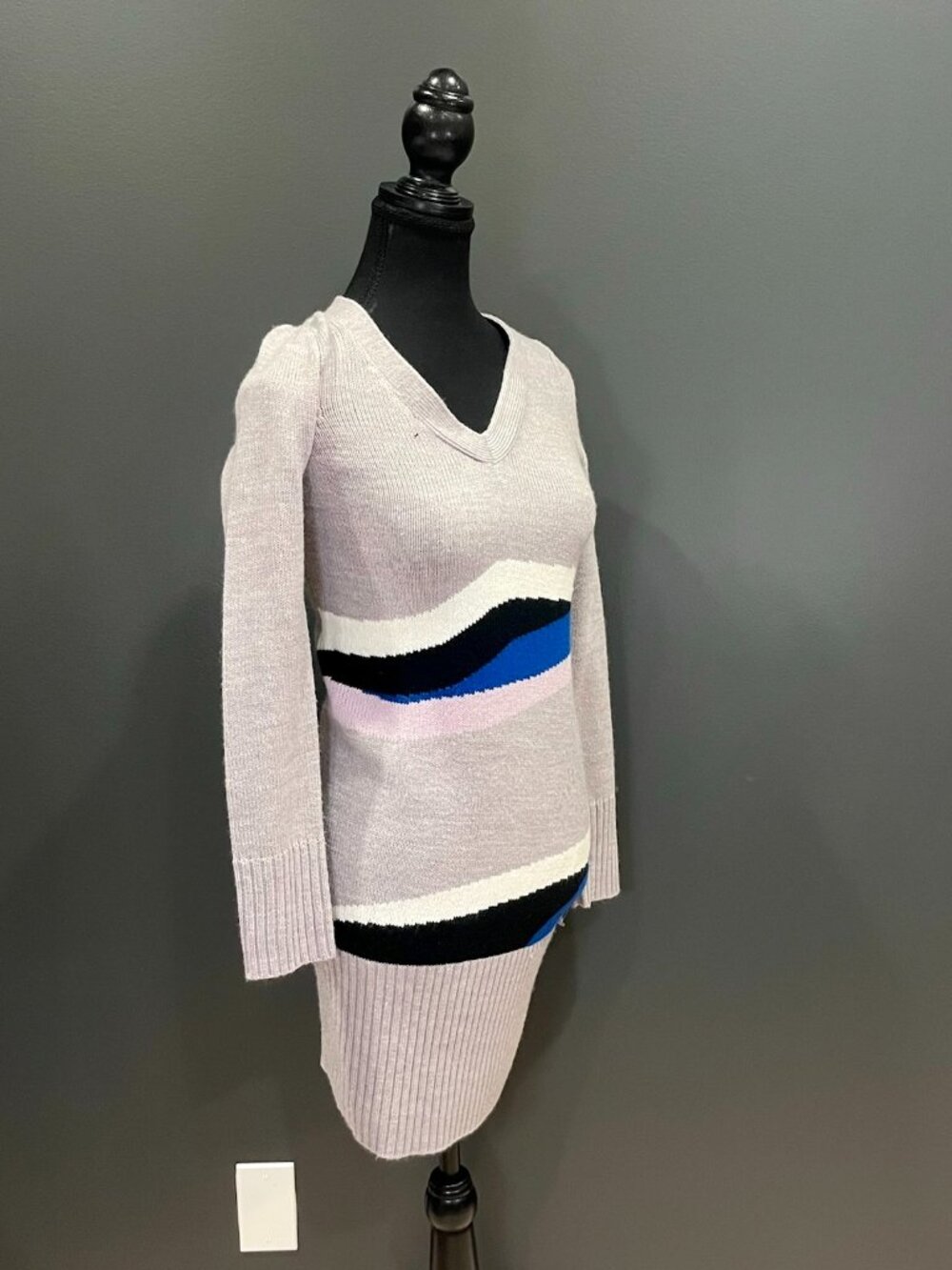 R989 Grey Knit Short Dress